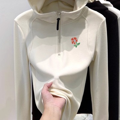 女秋冬修身加绒打底衫上衣