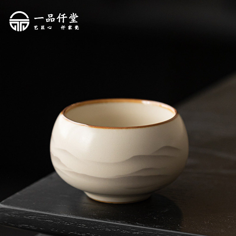 一品仟堂汝窑男女士陶瓷单杯主人杯汝瓷茶具可养小茶杯单个品茗杯