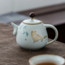 一品仟堂创意功夫茶壶单壶简约汝窑开片泡茶壶家用过滤冲茶器日式