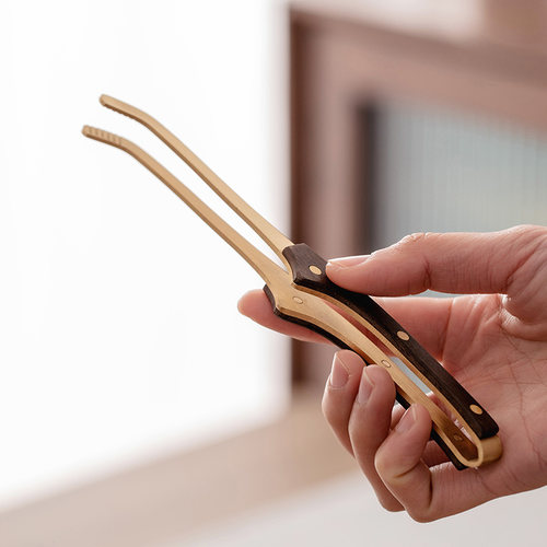 茶夹镊子黄铜家用简约防滑