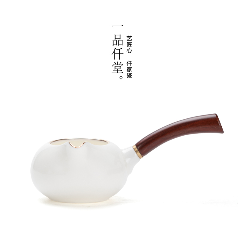 一品仟堂羊脂玉德化侧把陶瓷茶海