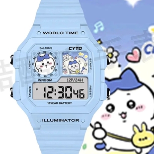 乌萨奇手表吉伊卡哇Chiikawa周边儿童可爱卡通小方块表生日礼物潮