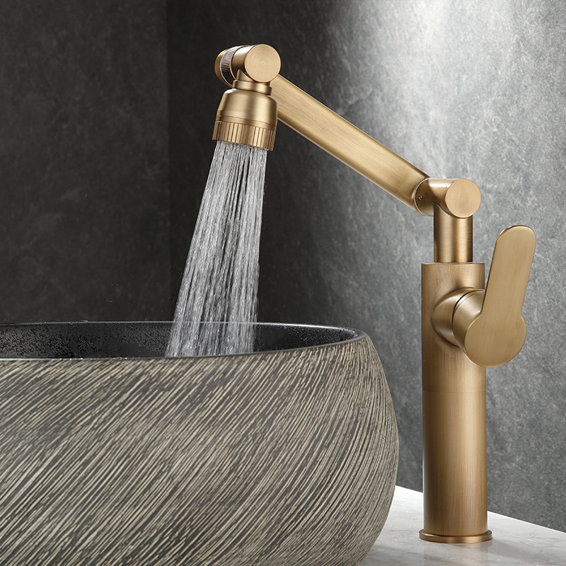 万向全铜仿古水龙头卫生间面盆洗手盆冷热台上盆洗漱脸池复古加高,家装主材,面盆龙头,淘宝优惠券,粉丝福利购,淘宝优惠卷