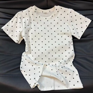 短袖多款式衣服夏季服饰上衣短袖T恤颜色多简约好看圆领夏服波点