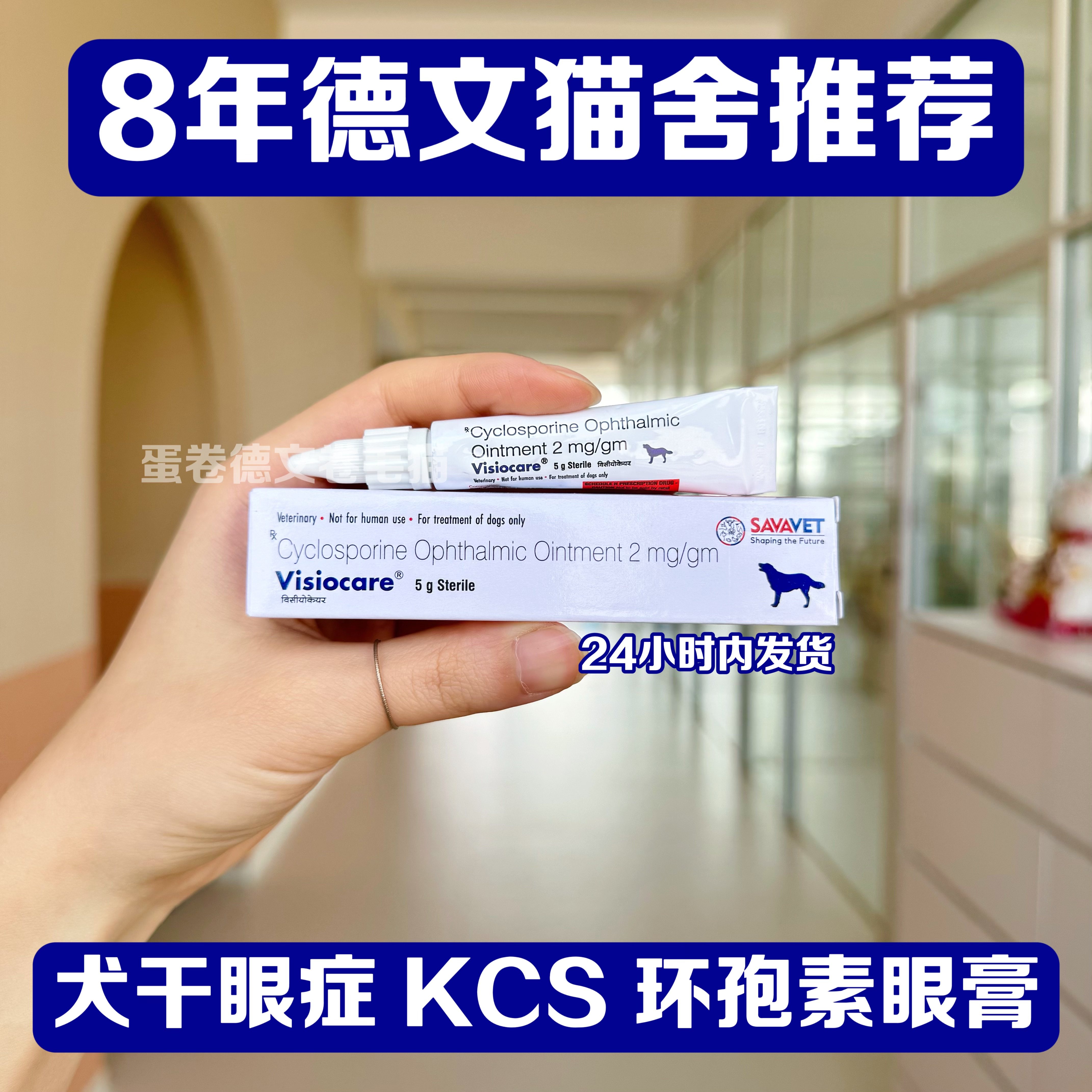 印版Optimune宠物犬用环孢素眼膏狗狗干眼症护理结膜角膜滋润5g