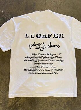 潮牌短袖t恤250G重磅美式潮流休闲字母印花T恤男百搭圆领overszie