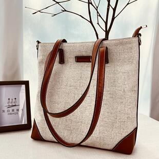 帆布包女2025新款上班通勤高级感简单大方百搭大容量托特包原创