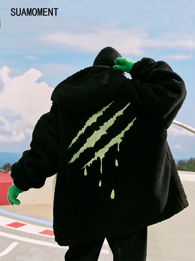 suamoment血爪抓痕休闲国潮外套