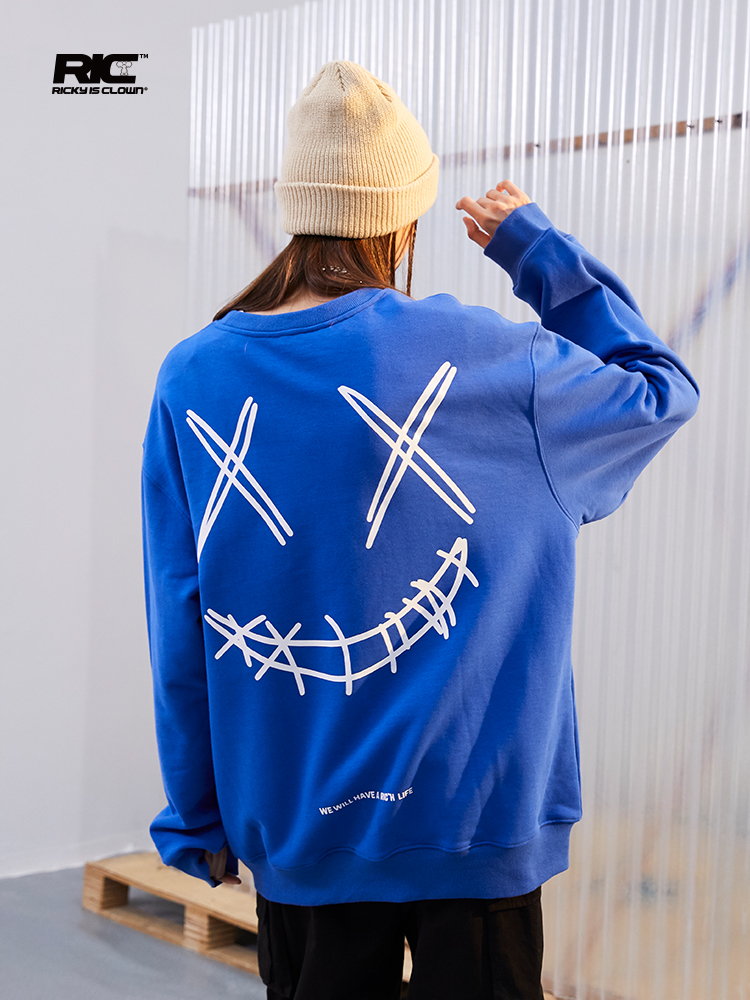 rickyisclown撕裂情侣装圆领卫衣