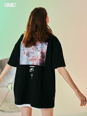 丘比特短袖GRKC街头男女宽松圆领