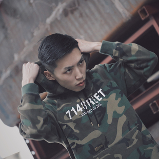 714street 17aw Camo Hoodie 迷彩 重磅 帽衫 卫衣 加绒 情侣