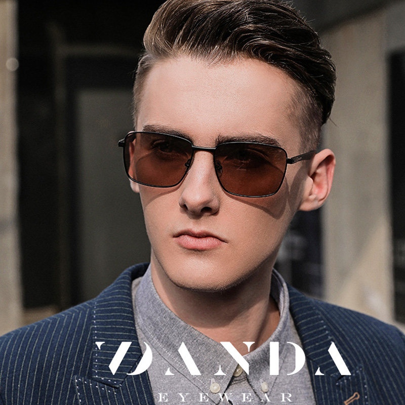 时尚新款男士偏光太阳眼镜小方框单梁太阳镜经典开车休闲潮墨镜