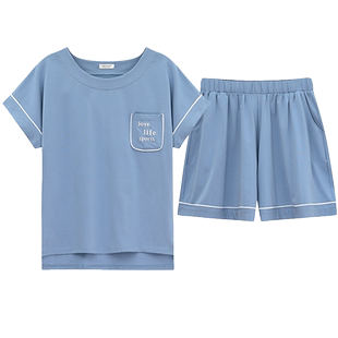 2026年新款睡衣带胸垫夏季纯棉薄款可外穿女款短袖家居服夏天套装