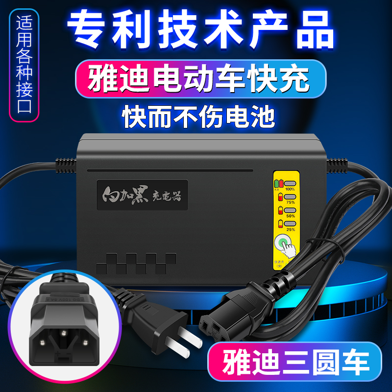 电瓶车石墨烯电池铅酸电池48V60V72V智能快慢电量显示充电器