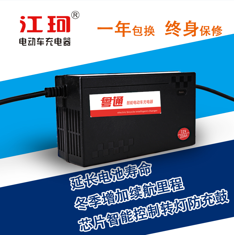 江珂电动车铅酸充电器天能
