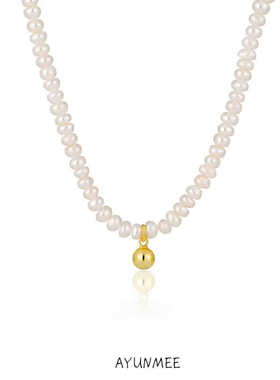 简约ins项链淡水珍珠S925纯银