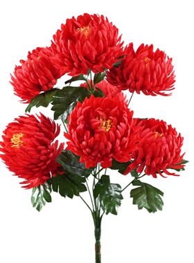 境外仿真7头大把菊花假花