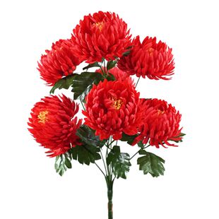 饰手工花室内外摆设绢花 境外仿真7头大把菊花假花绢花家居客厅装