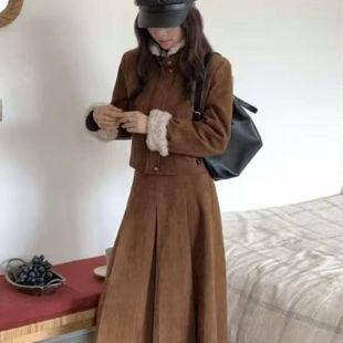 气质复古两件套 外套废土风减龄套装 气质半身裙套装 秋冬新款