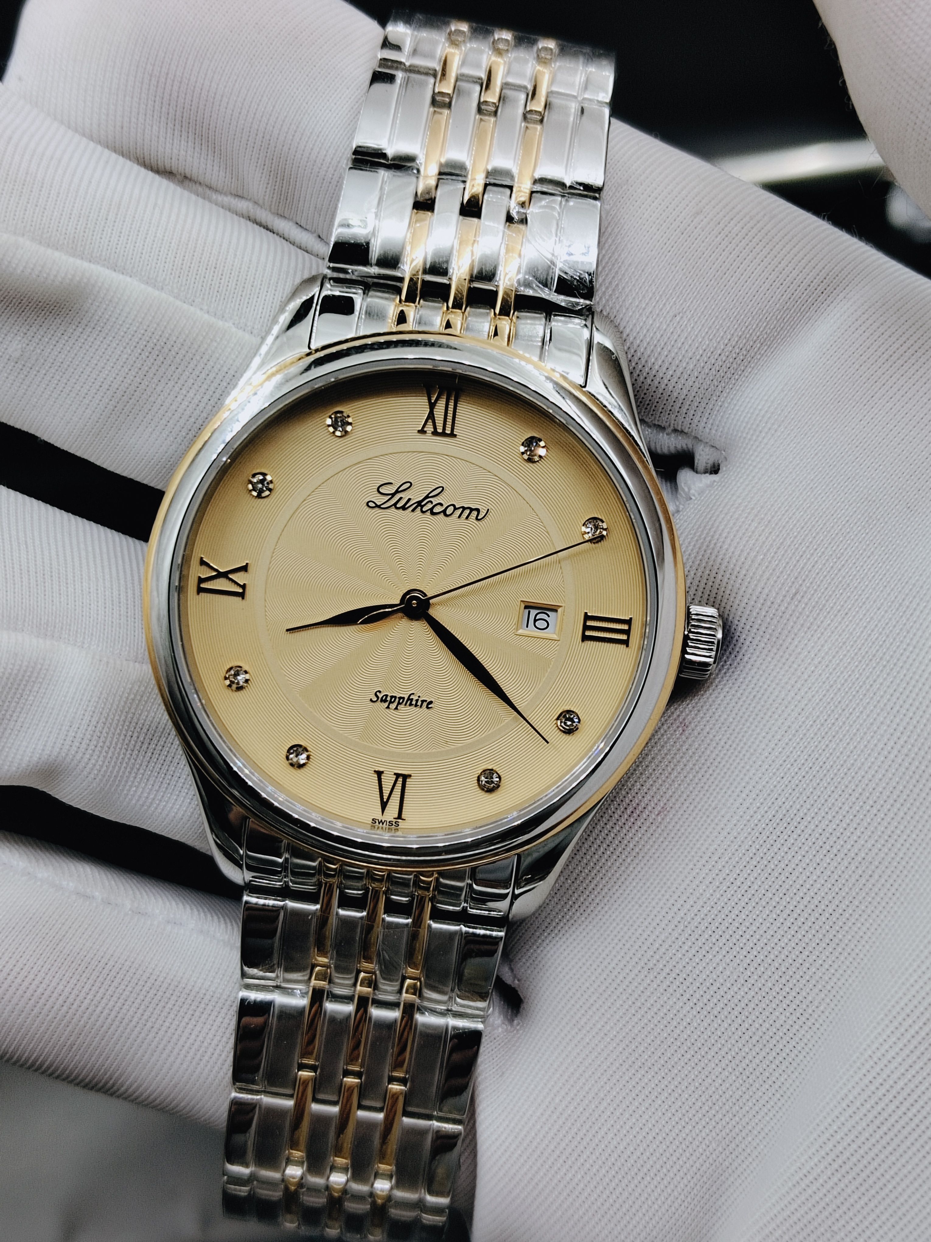 瑞士绿琴男装40mm三针10a278m石英表