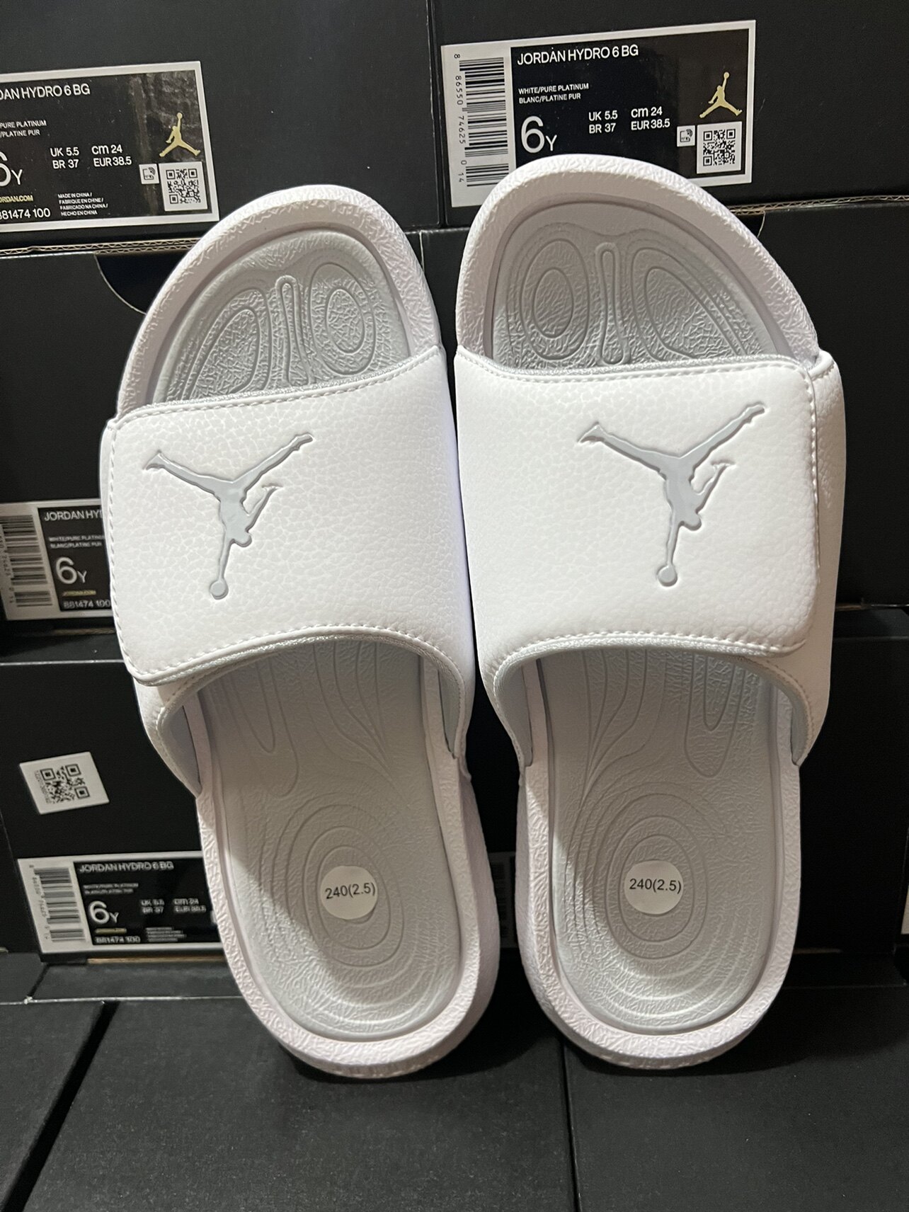 Air Jordan Hydro 6 AJ6女子夏季时尚运动休闲纯白拖鞋881474-100