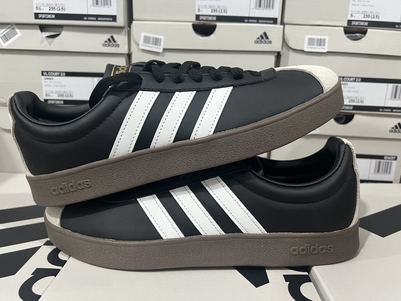 Adidas阿迪达斯 T头鞋 VL COURT男女同款德训休闲百搭板鞋ID6017