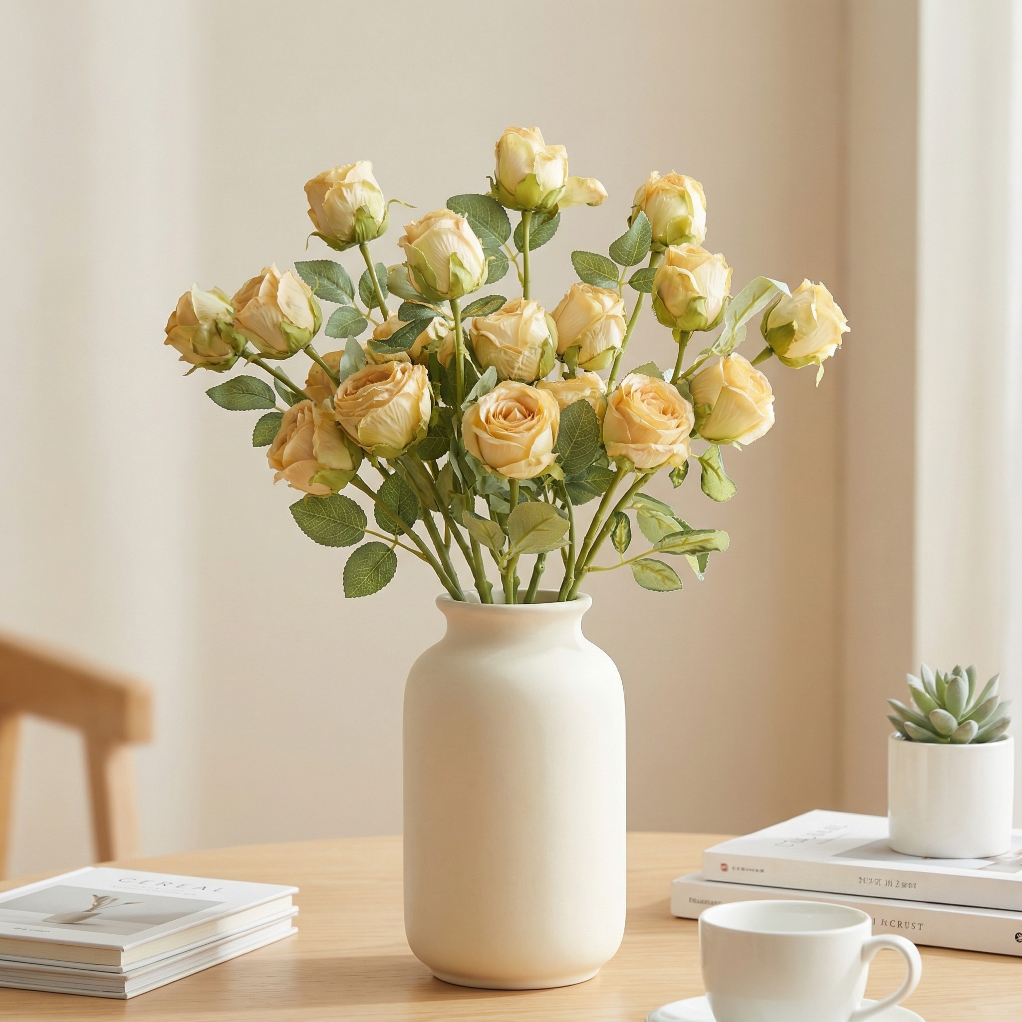 焦边玫瑰仿真假花客厅装饰绢花卉摆设餐桌干花摆件轻奢高端仿生花,家居饰品,仿真花/假花,淘宝优惠券,粉丝福利购,淘宝优惠卷