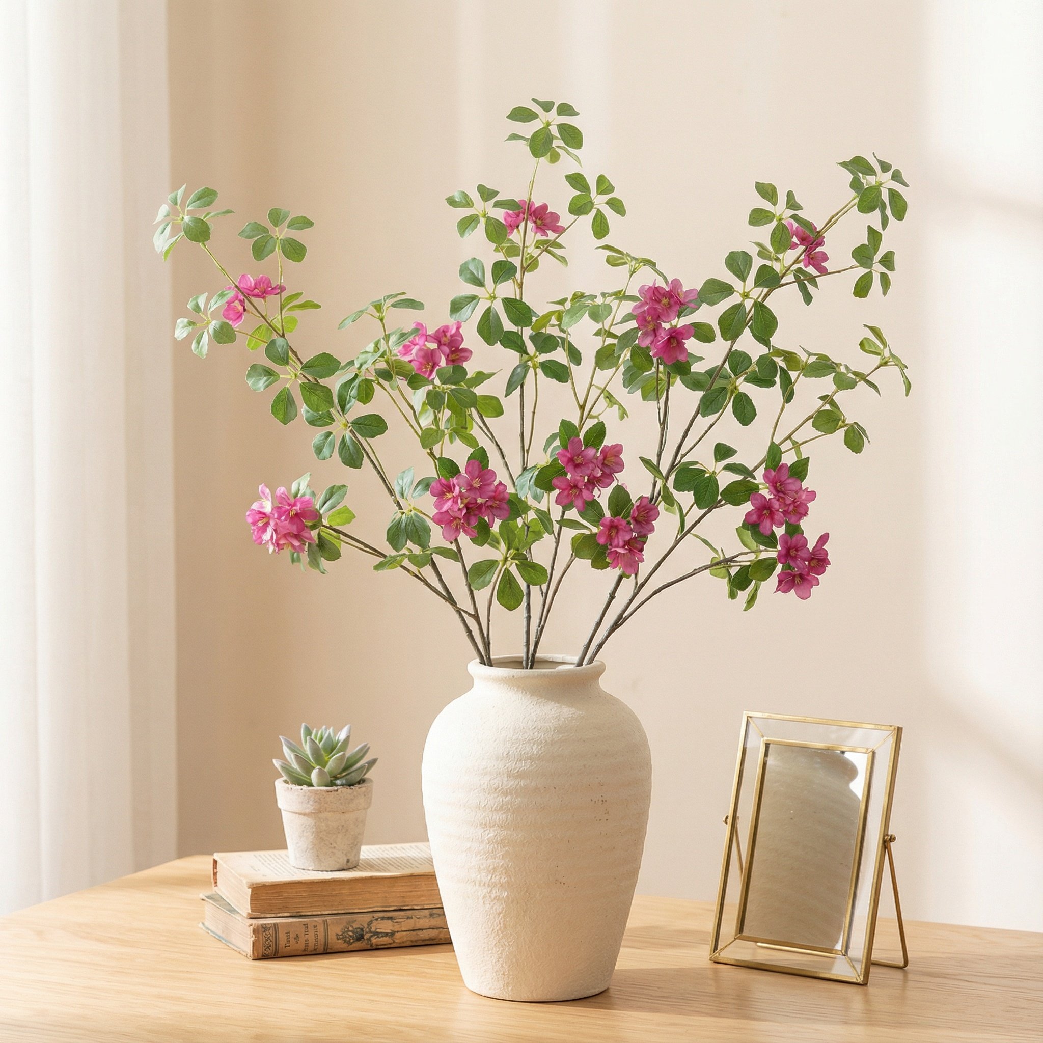 小清新大枝观音莲仿真花藤蔓假花家居摆设客厅餐桌装饰品摆件花艺