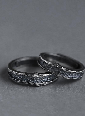 情侣戒指冷淡风可调节不掉色个性