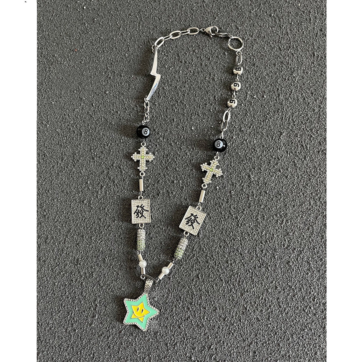 psyp正确版镶钻说唱潮幸运星项链