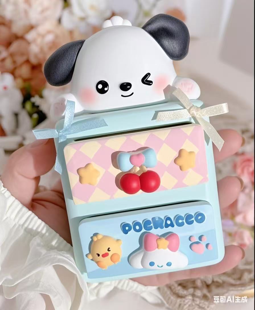 三丽鸥KT猫收纳柜子香薰石膏娃娃DIY涂鸦摆摊手作店白坯3d