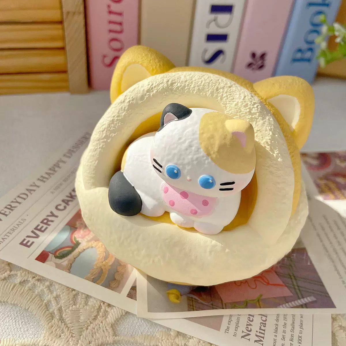 猫窝趴趴香薰立体式石膏娃娃儿童玩具白模填色彩绘益智夜市摆摊