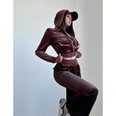 上衣长裤 女秋冬新款 两件套 辣妹丝绒运动休闲套装 liviahome美式