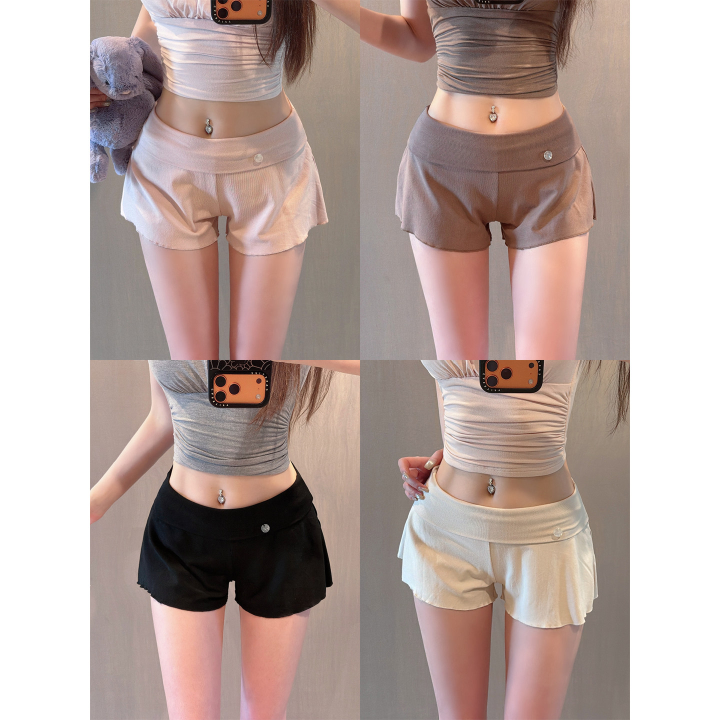 liviahome【纯欲芭蕾】夏季低腰阔腿短裤女百搭休闲舒适超短热裤