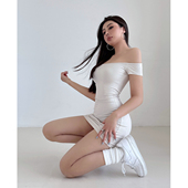 liviahome 显瘦包臀短裙 连衣裙女修身 辣妹宿命 一字肩性感短袖
