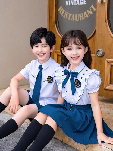 幼儿园园服夏装学院风儿童六一合唱表演出服小学生班服夏装毕业服