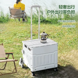 买菜车小拉车折叠购物车取快递小推车拉杆车便携家用收纳箱户外