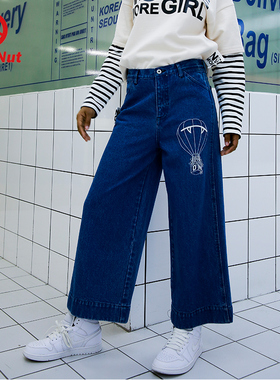 DEVIL NUT潮牌 恶魔 宽喇叭牛仔裤 AET