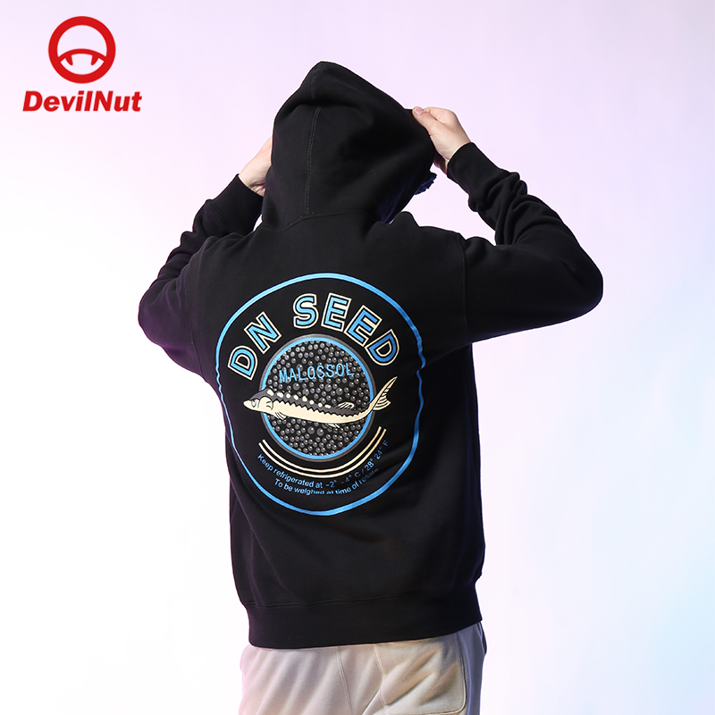 潮牌dns恶魔男女灰色印花aty卫衣