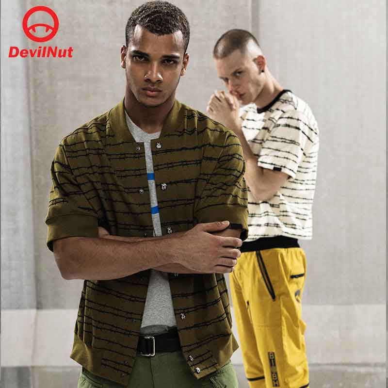 恶魔男款棒球衫短袖卫衣