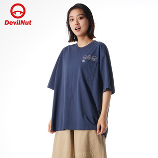 DEVIL NUT潮牌恶魔25春夏新品无性别简单舒适百搭圆领短袖T恤-STF