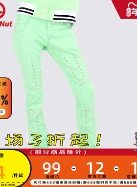 DEVIL NUT 潮牌 恶魔 梭织休闲镶铆钉 女式 休闲裤 SPECIAL ATH