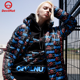 AOL DEVIL 撞色保暖羽绒服 保暖长款 AET NUT恶魔潮牌冬季