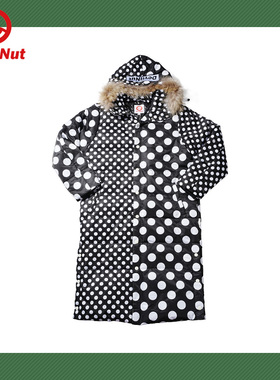 DEVIL NUT潮牌恶魔无性别冬季保暖保暖休闲长款连帽羽绒服