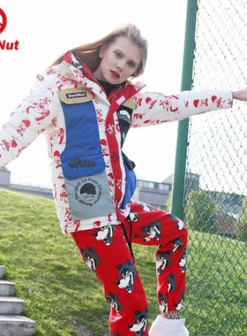 DEVIL NUT潮牌恶魔无性别拼接羽绒服小红帽狼外婆迷彩-小红帽 ANT