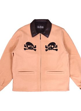 DEVIL NUT潮牌拉链长袖磨毛秋冬休闲夹克秋季外套百搭