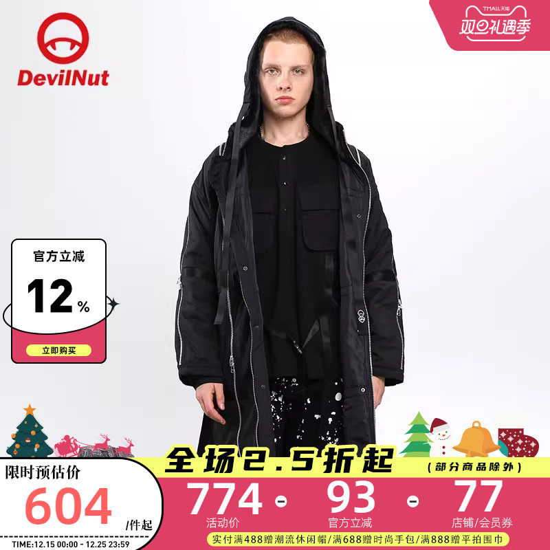 DEVIL NUT潮牌 恶魔 21秋冬男女情侣多拉链装饰棉服 东京系列 ATO