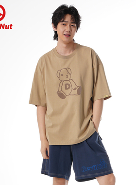 DEVIL NUT潮牌恶魔25春夏新品无性别卡通小熊舒适百搭短袖T恤-STF