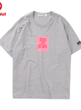 DEVIL NUT潮牌 春夏男女夏季情侣bf宽松圆领纯棉BIB短袖T恤SET