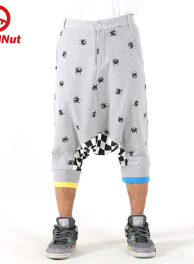 DEVIL NUT潮牌-恶魔男式蜘蛛哈伦宽松口袋九分裤低档裤 SFO